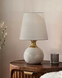 Настольная лампа "Бенсон" с бежевым керамическим основанием