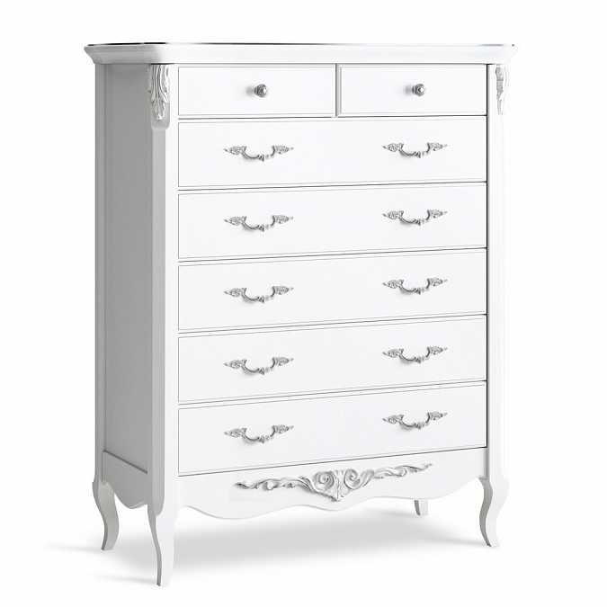 Комод Romantic Silvery Rome 7 ящиков