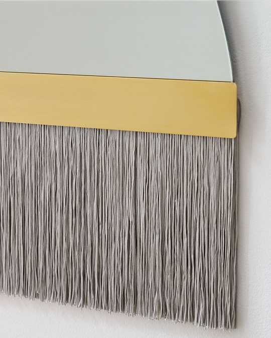 купить декоративное зеркало "арья" с серой бахромой