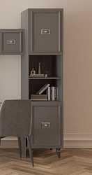 Шкаф однодверный Виктория графит с золотом