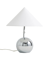 Серебристая лампа "Шанталь" с белым конусным абажуром