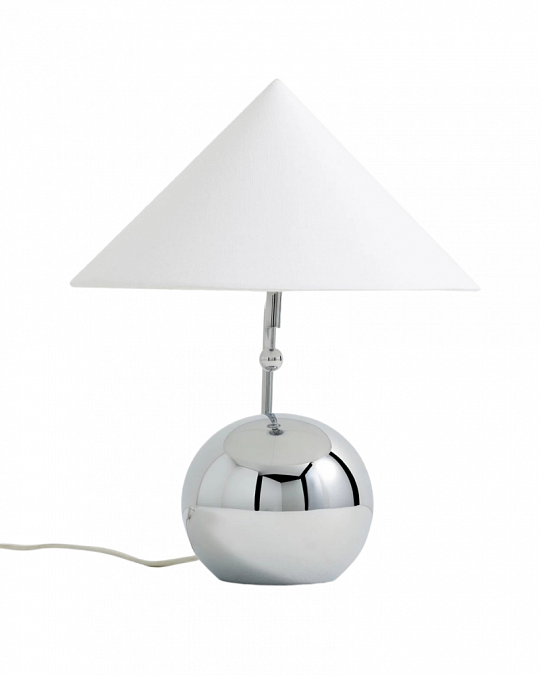 купить серебристая лампа "шанталь" с белым конусным абажуром