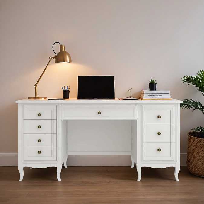 Cтол письменный двухтумбовый Majessa White