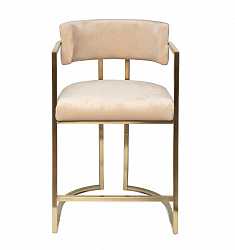 Стул барный велюровый Garda, бежевый