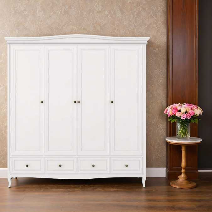 Шкаф 4-дверный Majessa White