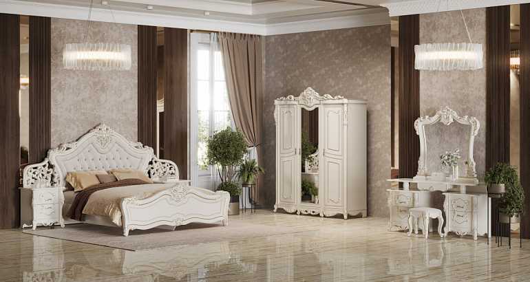 Гарнитур для спальни "Джоконда " 3 ст. (крем)