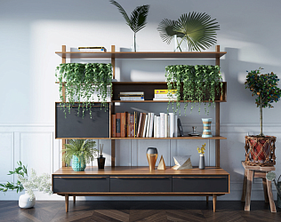 Стеллаж Bruni black с ящиками