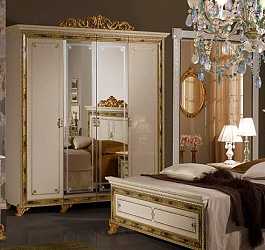 Шкаф платяной четырехдверный Катя, бежевый