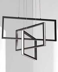 Прямоугольная чёрная люстра "Ульрих"