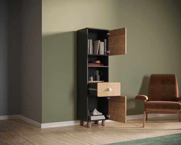 купить узкий шкаф split с одним ящиком и дверками