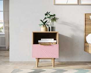 Тумбочка с нижним ящиком "Line" pink