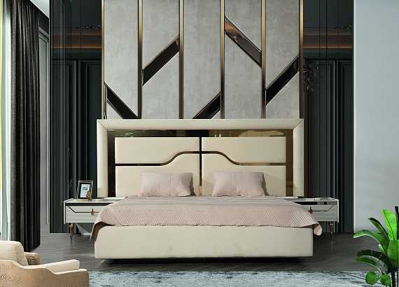 Кровать двуспальная "Стиль" gold