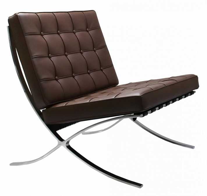 Кресло Barcelona chair коричневое