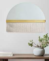 Декоративное зеркало "Арья" с белой бахромой