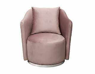 Кресло Verona вращающееся розовое/хром