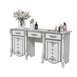 Туалетный столик Дольче Вита белый глянец/серебро