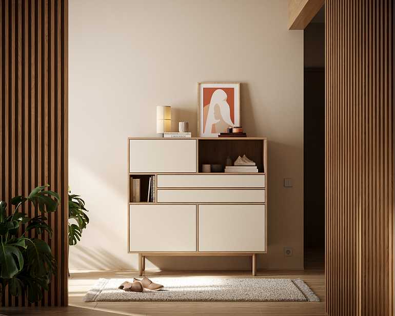 купить комод alice с тремя дверками и двумя ящиками