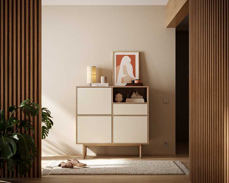 купить комод alice с тремя дверками и ящиком