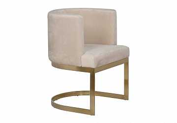 Стул велюровый, светло-бежевый