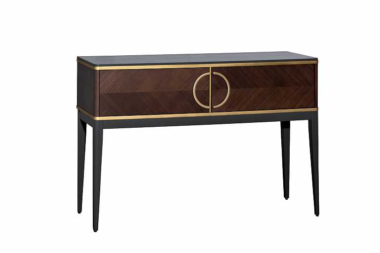 Консоль с двумя ящиками темный шпон