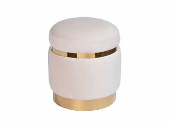 Пуф велюровый кремовый