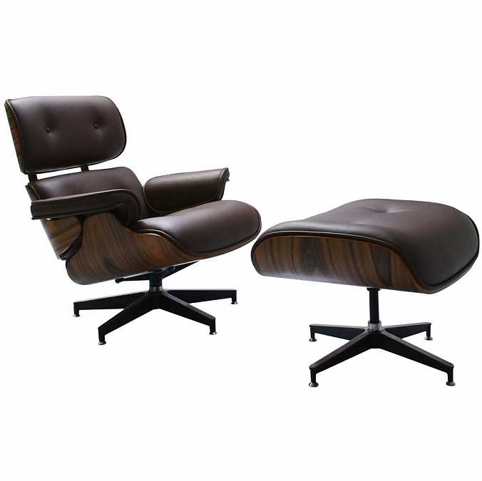 Кресло и оттоманка Eames lounge brown
