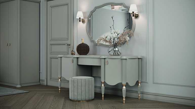 Туалетный столик "Милена" с зеркалом и пуфом