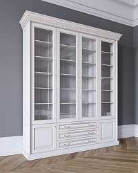 Шкаф книжный 4-дверный, белая эмаль