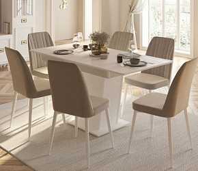 Стол обеденный раскладной Виктория белый