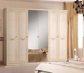 Шкаф платяной шестидверный Ирина, бежевый