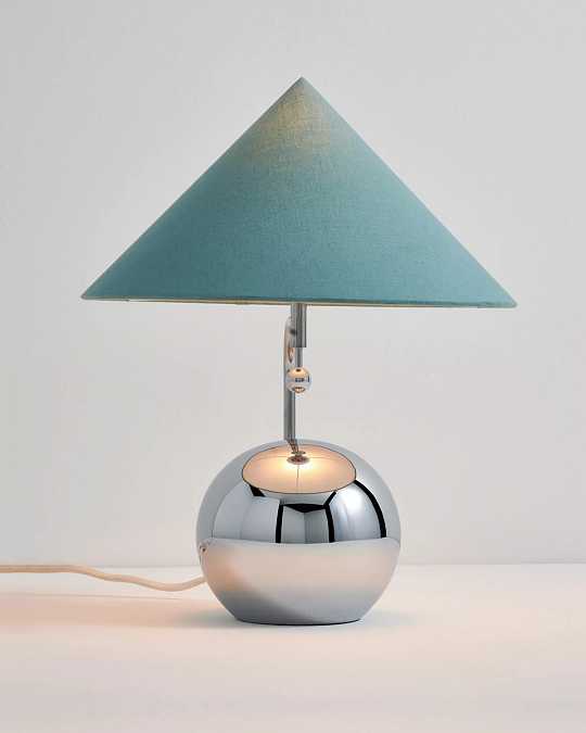 купить серебристая лампа "шанталь" с мятным конусным абажуром