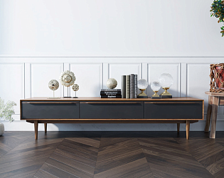 Консоль под TV Bruni black, с ящиками