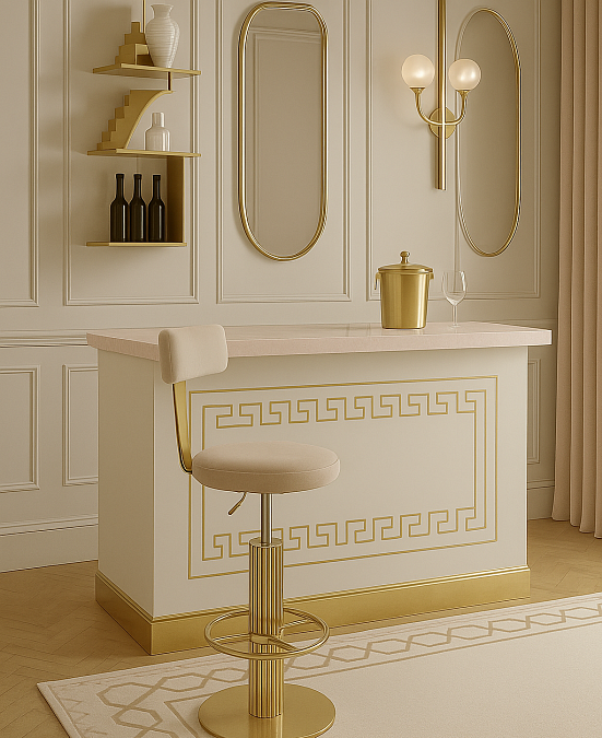 Стул барный Вивиан, светло-серый