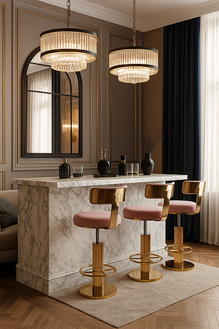 Стул барный Вивиан, пыльная роза