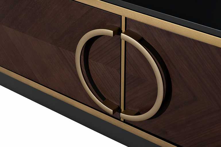 Консоль с двумя ящиками темный шпон