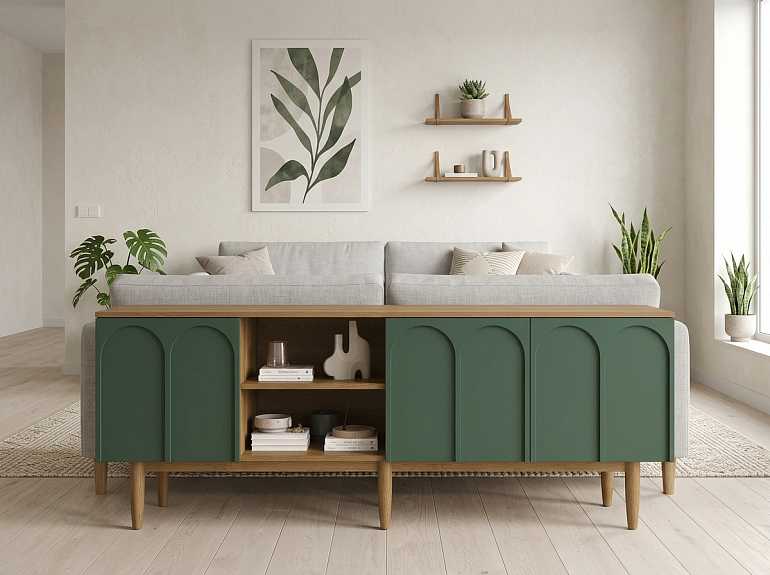 купить большой комод с дверками arka green