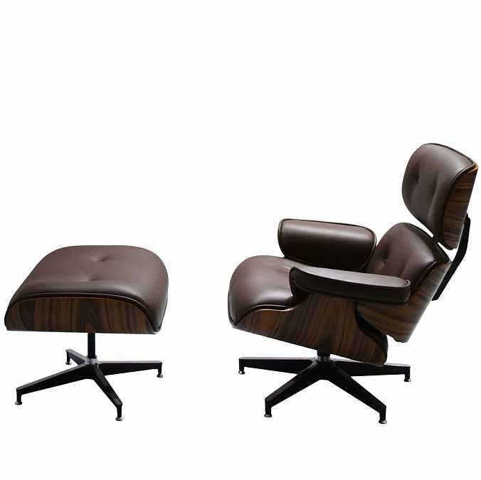 Кресло и оттоманка Eames lounge brown