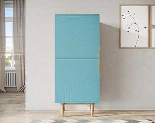 Вертикальный комод с двумя дверками "Line" blue