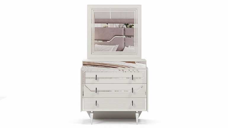 Комод с зеркалом "Стиль" silver