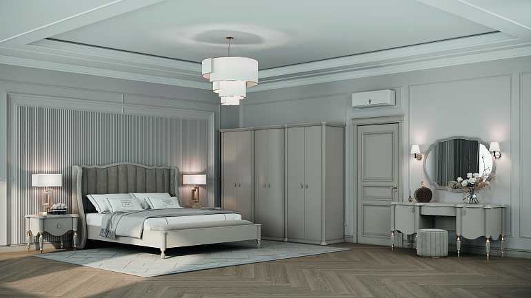 Туалетный столик "Милена" с зеркалом и пуфом