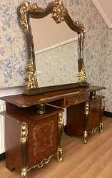 Туалетный стол с зеркалом в раме Джоконда, орех
