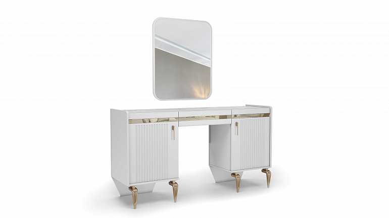 Туалетный столик "Изабель" с зеркалом и пуфом