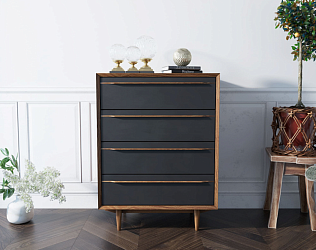 Комод Bruni black на 4 ящика