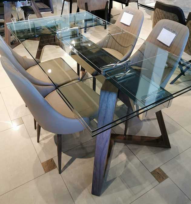 Portland стол раскладной 160-210 см стеклокерамика мокко (120209)