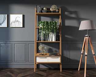 Узкий стеллаж Bruni white BR30