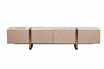 Тумба под ТВ светлый шпон/мрамор