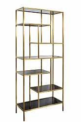 Стеллаж с черным стеклом (золото)