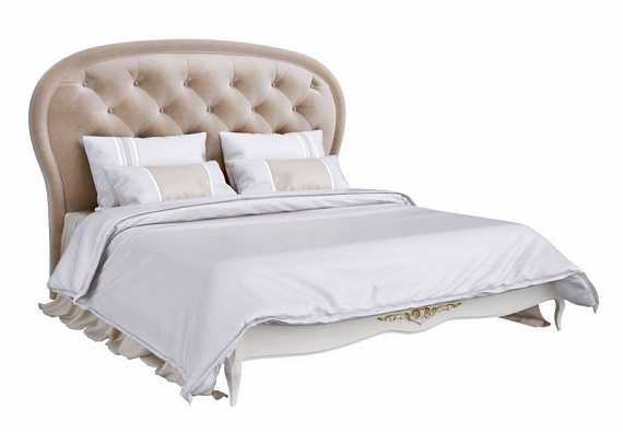 Кровать с мягким изголовьем 180*200 Romantic gold