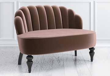 Диван Шелли, коричневый и темные ножки