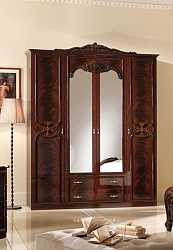 Шкаф платяной Ольга четырёхдверный, могано